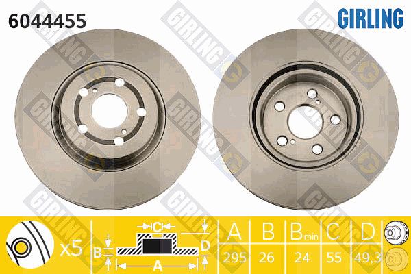 GIRLING Тормозной диск 6044455