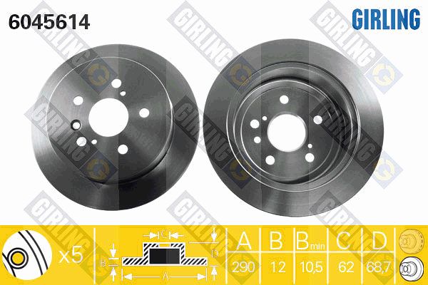 GIRLING Тормозной диск 6045614