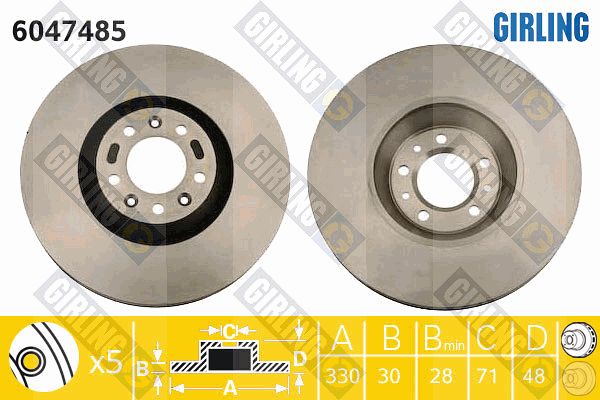 GIRLING Тормозной диск 6047485