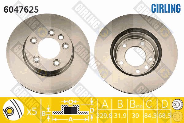 GIRLING Тормозной диск 6047625