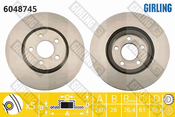 GIRLING Тормозной диск 6048745