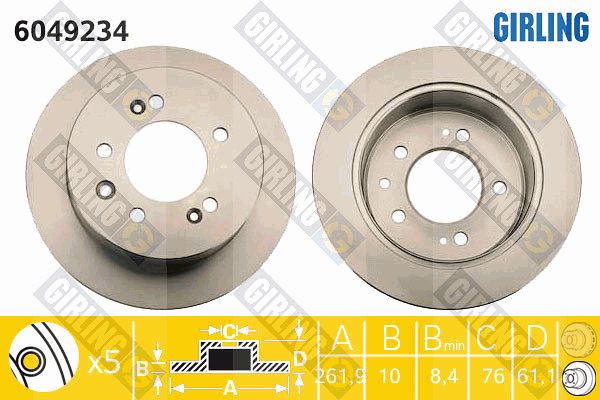 GIRLING Тормозной диск 6049234