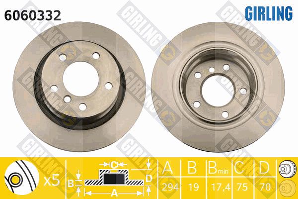 GIRLING Тормозной диск 6060332