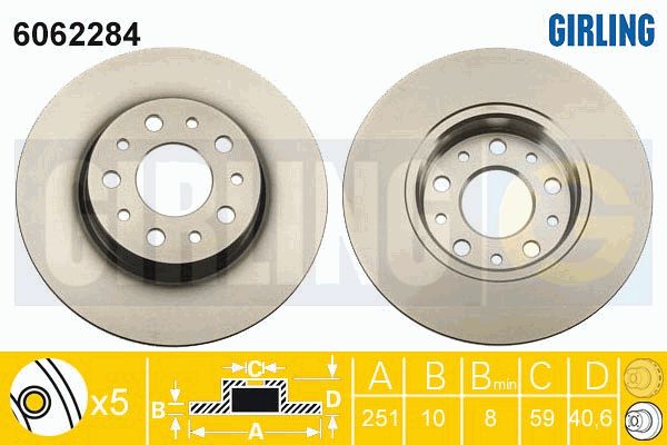 GIRLING Тормозной диск 6062284