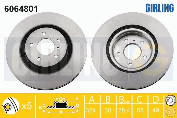 GIRLING Тормозной диск 6064801