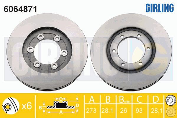 GIRLING Тормозной диск 6064871