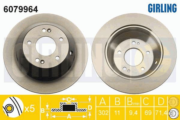 GIRLING Тормозной диск 6079964