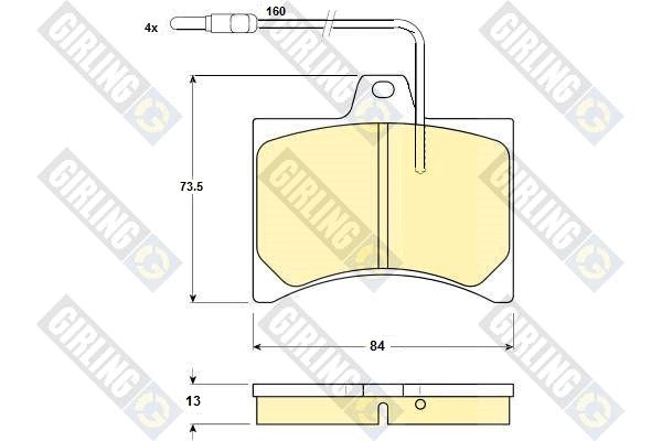 GIRLING Piduriklotsi komplekt,ketaspidur 6102769