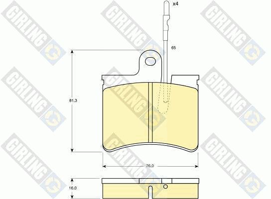 GIRLING Piduriklotsi komplekt,ketaspidur 6102879