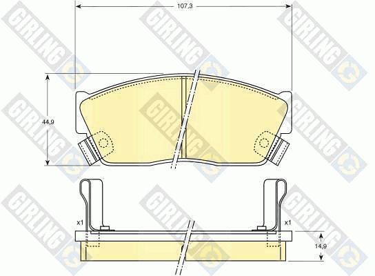 GIRLING Piduriklotsi komplekt,ketaspidur 6107509