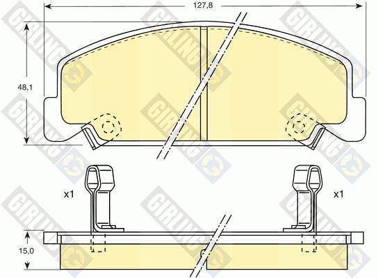 GIRLING Piduriklotsi komplekt,ketaspidur 6107649