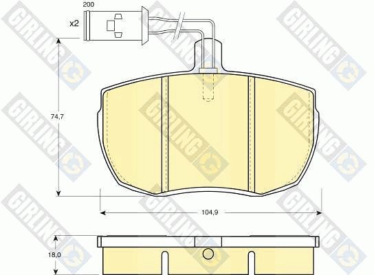 GIRLING Piduriklotsi komplekt,ketaspidur 6107796