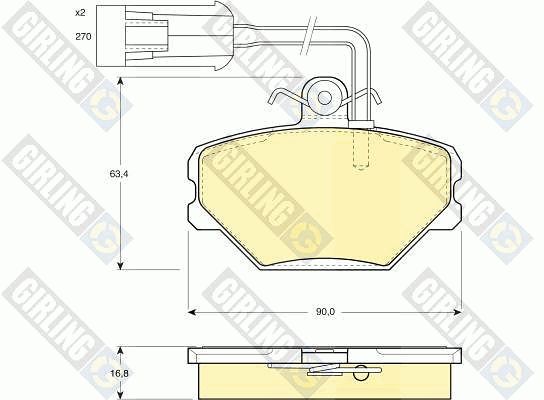 GIRLING Piduriklotsi komplekt,ketaspidur 6108521