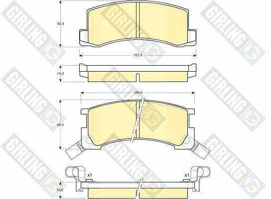 GIRLING Piduriklotsi komplekt,ketaspidur 6108719