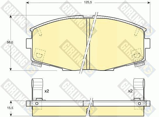 GIRLING Комплект тормозных колодок, дисковый тормоз 6108809
