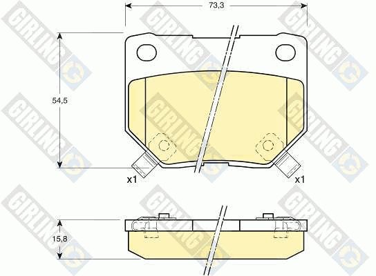 GIRLING Piduriklotsi komplekt,ketaspidur 6110079