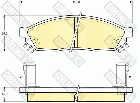 GIRLING Комплект тормозных колодок, дисковый тормоз 6110389
