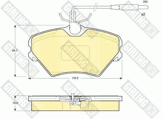 GIRLING Комплект тормозных колодок, дисковый тормоз 6110871