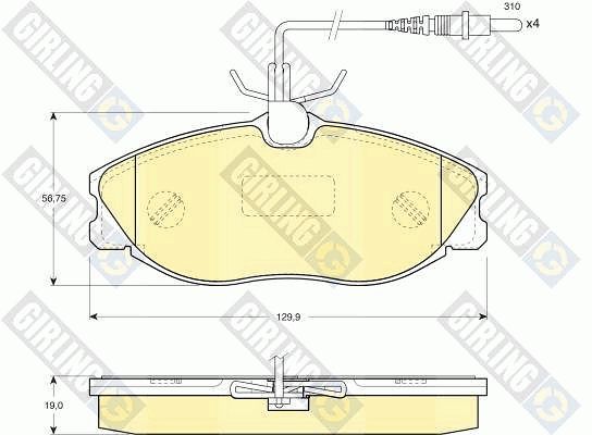 GIRLING Piduriklotsi komplekt,ketaspidur 6111941