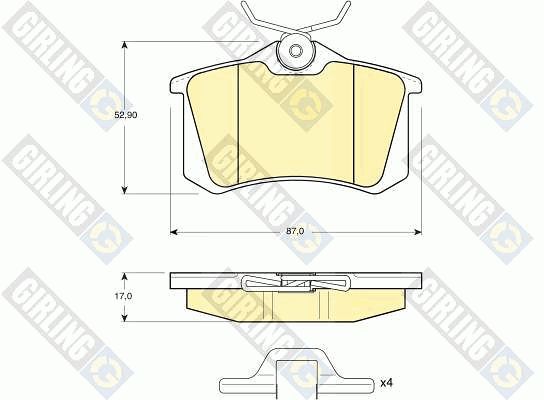 GIRLING Piduriklotsi komplekt,ketaspidur 6113281