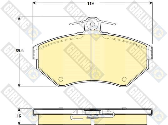 GIRLING Комплект тормозных колодок, дисковый тормоз 6114371