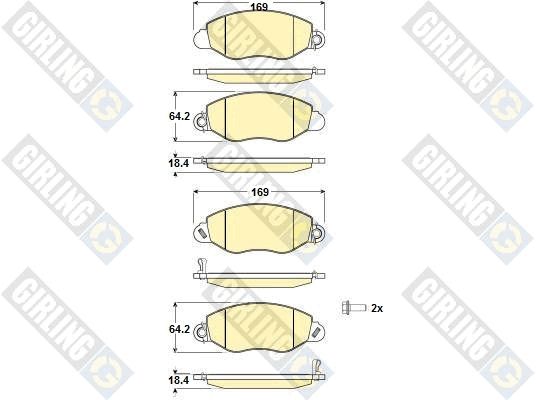 GIRLING Piduriklotsi komplekt,ketaspidur 6114614