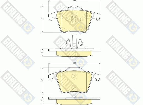 GIRLING Piduriklotsi komplekt,ketaspidur 6115662