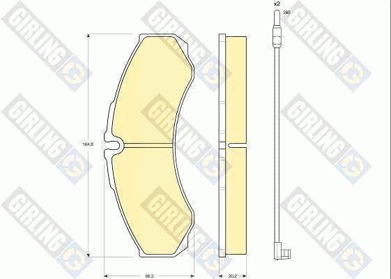 GIRLING Piduriklotsi komplekt,ketaspidur 6116099