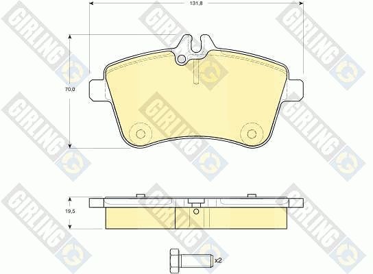 GIRLING Piduriklotsi komplekt,ketaspidur 6116281