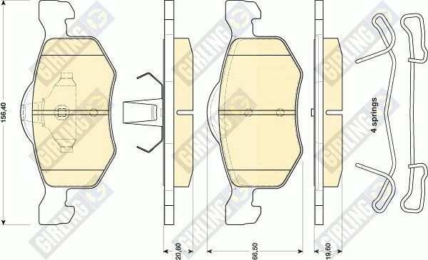 GIRLING Комплект тормозных колодок, дисковый тормоз 6117532