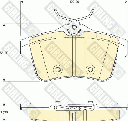 GIRLING Комплект тормозных колодок, дисковый тормоз 6118281