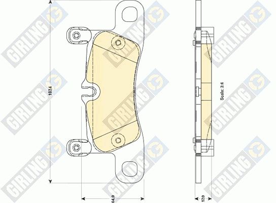 GIRLING Piduriklotsi komplekt,ketaspidur 6118769