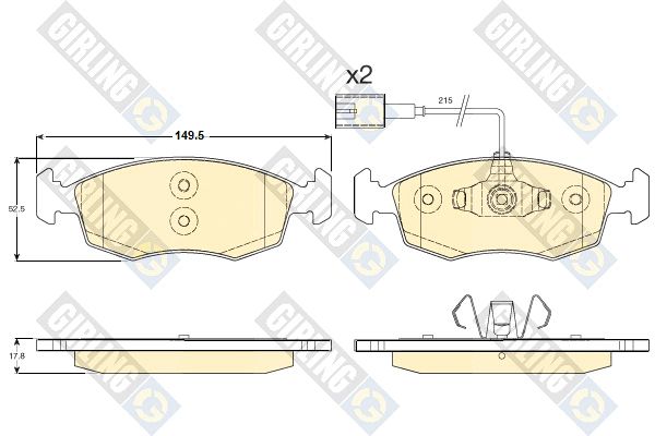 GIRLING Комплект тормозных колодок, дисковый тормоз 6119002