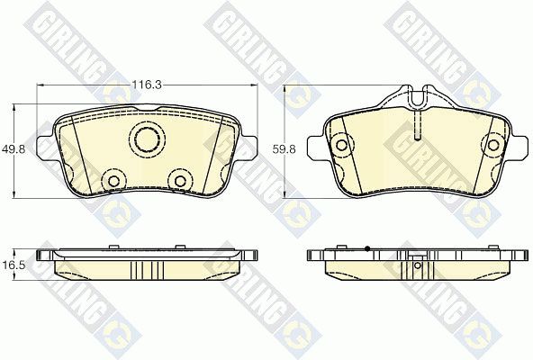 GIRLING Комплект тормозных колодок, дисковый тормоз 6119471