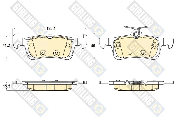 GIRLING Комплект тормозных колодок, дисковый тормоз 6120372