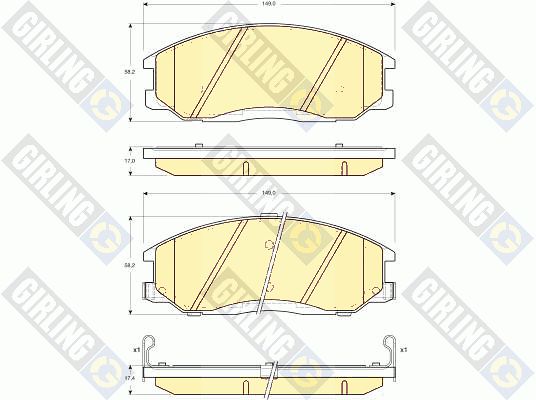 GIRLING Piduriklotsi komplekt,ketaspidur 6132449