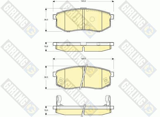 GIRLING Piduriklotsi komplekt,ketaspidur 6132609