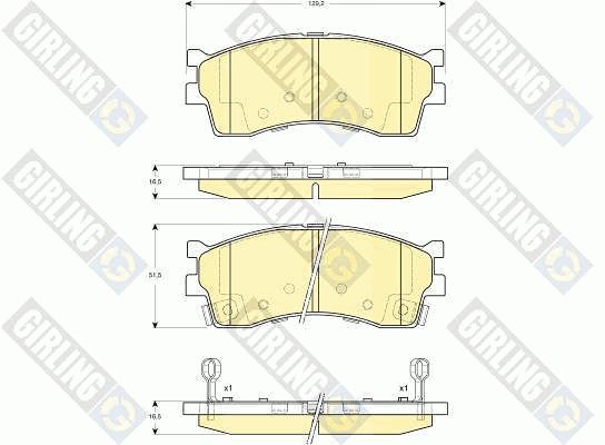 GIRLING Piduriklotsi komplekt,ketaspidur 6132859