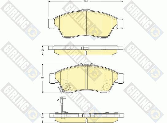 GIRLING Piduriklotsi komplekt,ketaspidur 6132909