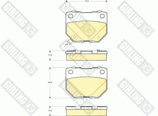 GIRLING Piduriklotsi komplekt,ketaspidur 6133089