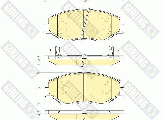 GIRLING Piduriklotsi komplekt,ketaspidur 6133259