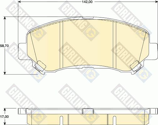 GIRLING Комплект тормозных колодок, дисковый тормоз 6134679