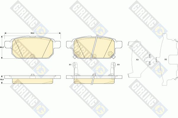 GIRLING Piduriklotsi komplekt,ketaspidur 6135299