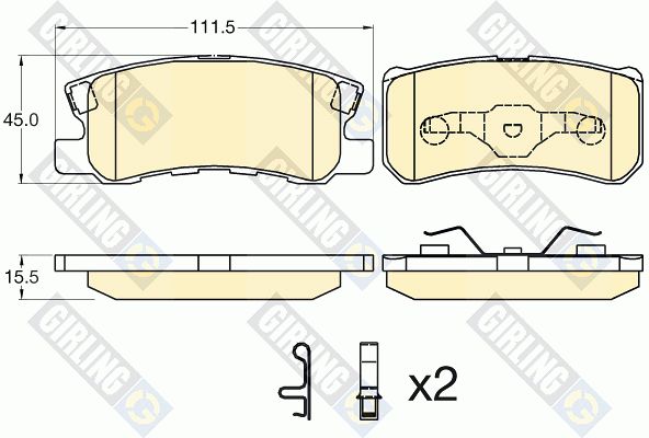 GIRLING Piduriklotsi komplekt,ketaspidur 6135957