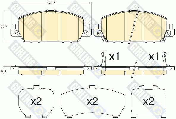 GIRLING Комплект тормозных колодок, дисковый тормоз 6136156