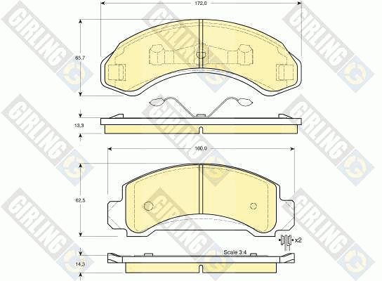 GIRLING Piduriklotsi komplekt,ketaspidur 6140043