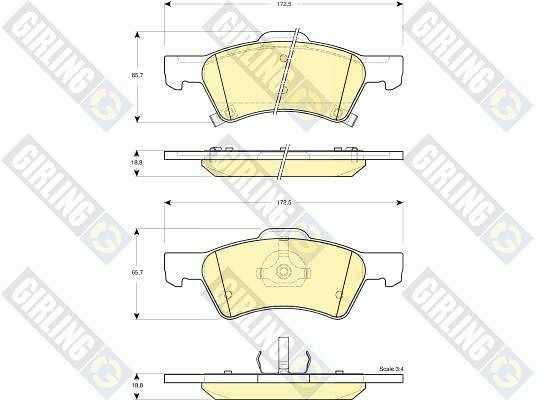 GIRLING Piduriklotsi komplekt,ketaspidur 6141292