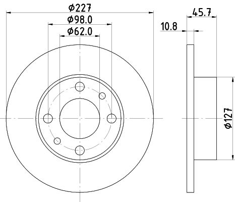 HELLA Тормозной диск 8DD 355 100-361