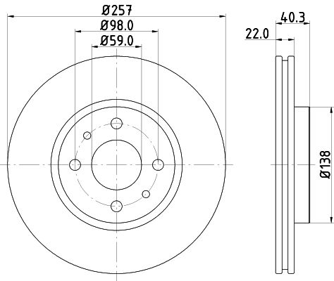 HELLA Тормозной диск 8DD 355 103-971