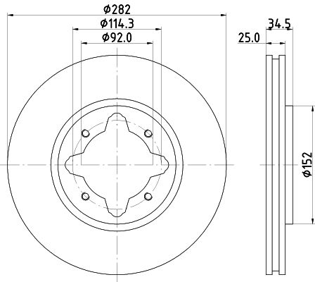 HELLA Тормозной диск 8DD 355 104-971